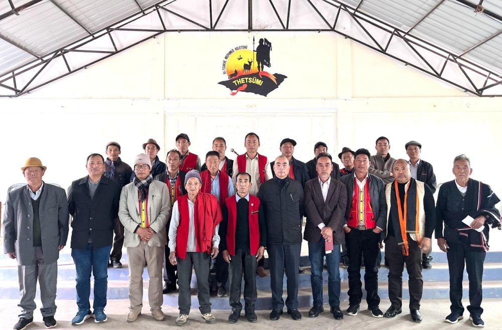 Leaders and others during Thetsumi public meeting on February 25.